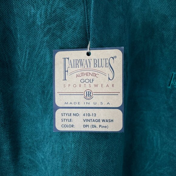 Vintage Fairway Blues Polo Shirt Dark Pine Wash Men's XL USA - Picture 4 of 15